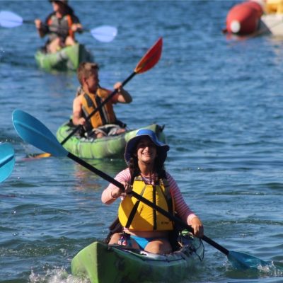 kayaking in ocean