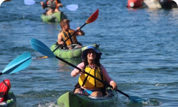 kayaking in ocean