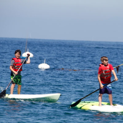 stand-up paddleboarding in the Pacific Ocean