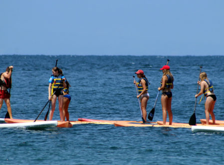 stand-up paddleboarding in the Pacific Ocean