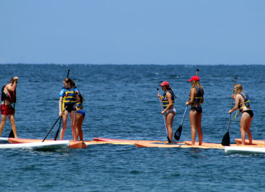 stand-up paddleboarding in the Pacific Ocean
