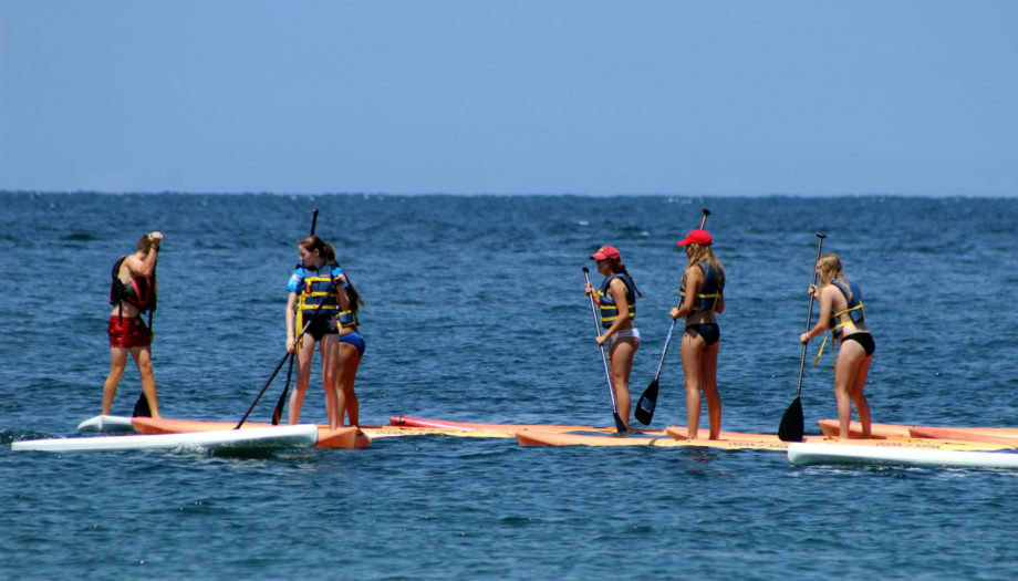 stand-up paddleboarding in the Pacific Ocean