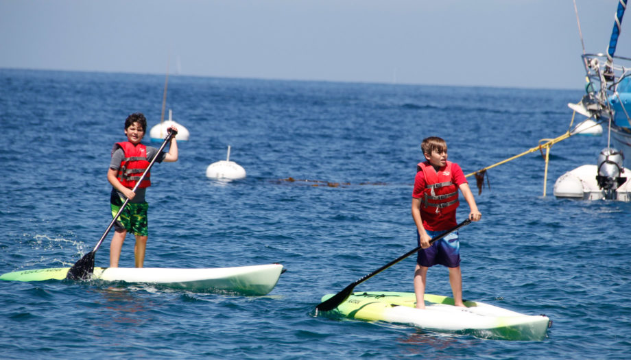 stand-up paddleboarding in the Pacific Ocean