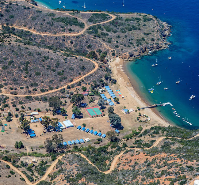 aerial shot of Catalina Island