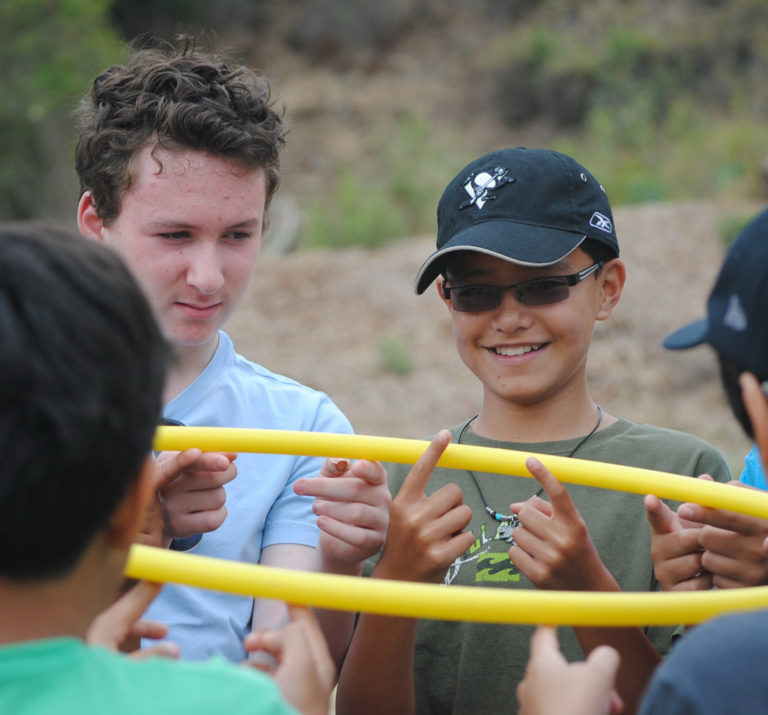 campers working together on a challenge