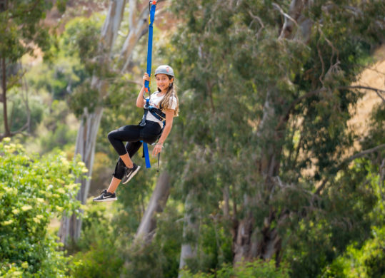 girl ziplining