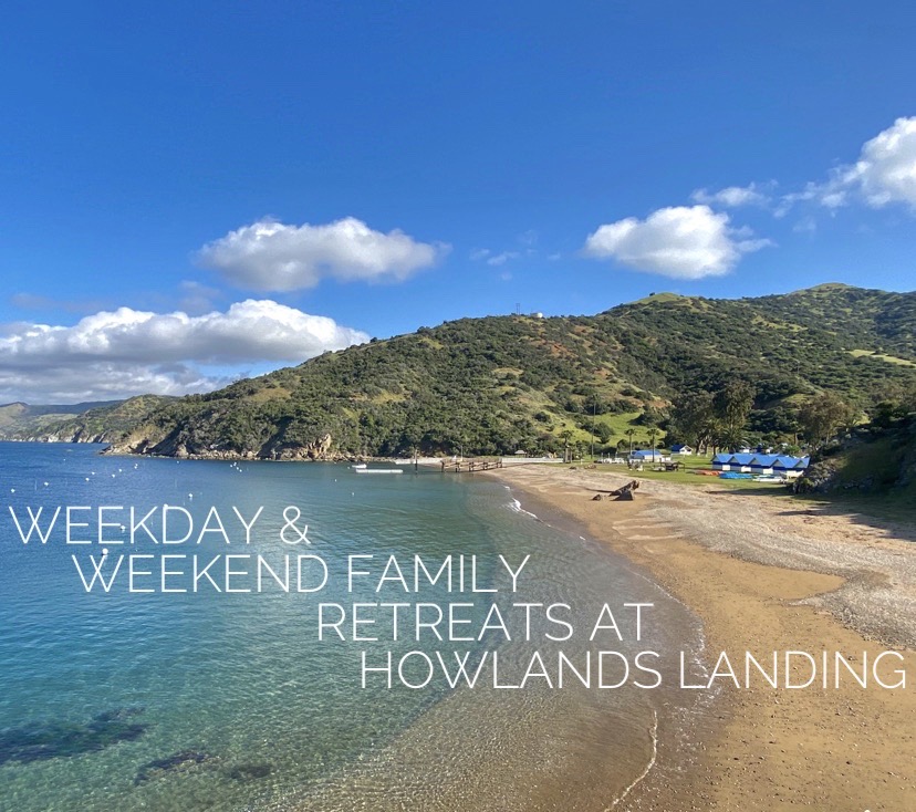 weekday and weekend family retreats at howlands landing sign