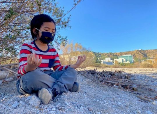 child meditating