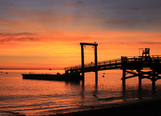 sunset on the dock