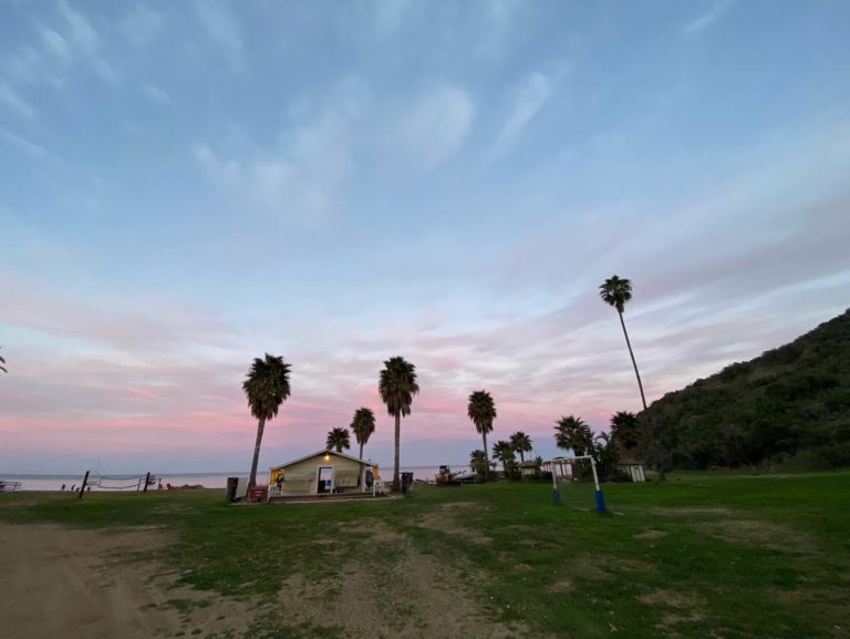 pink and blue sunset